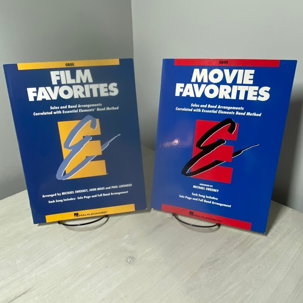 Lot of 2 Hal Leonard Oboe Sheet Music Essential Elements Film Movie Favorites